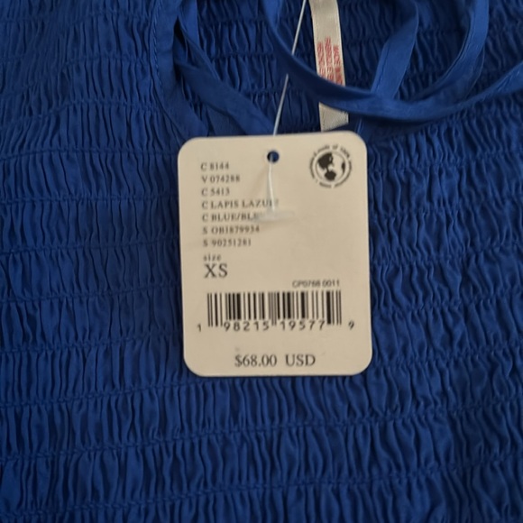 Royal blue Free People smocked dress,nwt - Picture 3 of 3